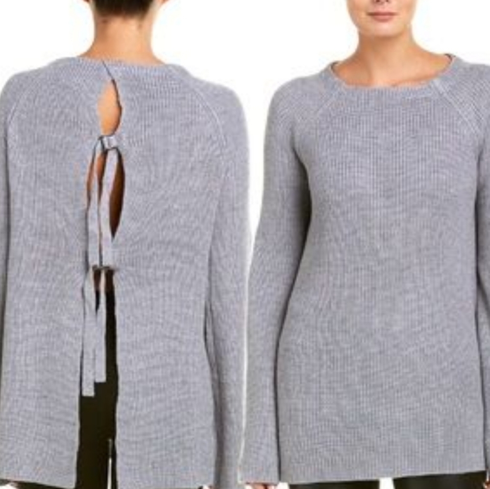 Fate By LFD Open Back Sweater Gray